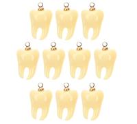 BESTonZON 10Pcs DIY Teeth Charms Resin Pendants for Jewelry Making, Funny Small Tooth Ornaments for Necklace and Bracelet Accessories, Novelty Craft Supplies for Creative Designs
