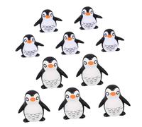 BESTonZON 10Pcs Faux Resin Penguin Ornaments Miniature Ocean Animal Figures Hand Painted Cake Toppers Decor Collectible DIY