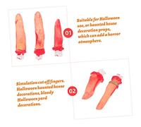 BESTonZON 10pcs Halloween Bloody Severed Finger Props Life Scary Fake Hand Decorations for Haunted House Party Favor Window and Door Hanging Ornaments