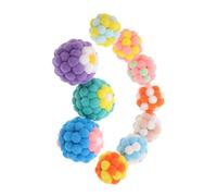 BESTonZON 10pcs Interactive Cat Ball Toys Bell Balls for Indoor Cats Soft Chasing Toys Built-in Bell for Kitten Fun