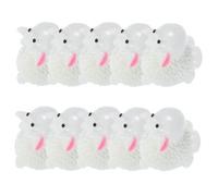 BESTonZON 10pcs Mini Resin Sheep Figurines Cute Animal Ornaments for Cake Decorations Desktop Landscape Accents Gift Ideas