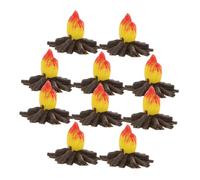 BESTonZON 10pcs Miniature Campfire Resin Flame Decorations for Garden and Patio Lightweight Portable Fire Pit Ornaments for Fairy Houses Micro Landscape and Outdoor Fireplace Decor