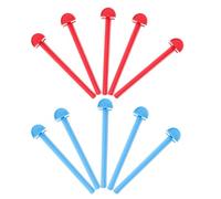 BESTonZON 10pcs Plastic Bird Perches for Budgie Canary Parrot Cage Wear Resistant Stand Holders in Blue and Red Easy to Install Cage Accessories for Pet Birds