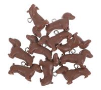 BESTonZON 10pcs Resin Dachshund Charms Cute Puppy Pendants Brown Dog Beads for Jewelry Making DIY Earrings Necklace Bracelet Crafts