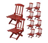 BESTonZON 10pcs Scale Miniature Deck Chairs Foldable Beach Dollhouse Furniture Lightweight Patio Accessories for Fairy Garden DIY Cake Toppers