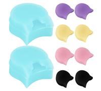 BESTonZON 10pcs Silicone Clarinet Thumb Rest Cushions, Soft Finger Pads for Clarinet and Oboe, Replacement Woodwind Instrument Accessories in Pink, Violet, Black, Sky Blue, and Yellow