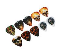 BESTonZON 10pcs Skull Guitar Picks Plectrums for Bass Electric Guitar Ukulele for Halloween and Punk Music Random Patterns Included