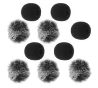 BESTonZON 10pcs Soft and Comfortable Furry Microphone Windshield Covers for Lavalier Mic Wind Protection, Black Plush Material Mini Mic Covers Suitable for Outdoor and Indoor Use