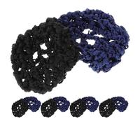 BESTonZON 10Pcs Thickened Hair Bun Nets for Women, Professional Hairnet Ponytail Covers, Black and Dark Blue Mesh Hair Accessories for Nurses, Bankers, Ballet, and Work Use
