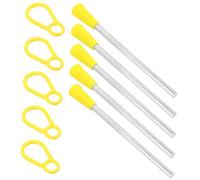 BESTonZON 10pcs Triangle Iron Percussion Mallets Set Plastic Handles and Carrying Ring, Handheld Musical Instrument Strikers for Early Education and Performance Use in Schools and Home