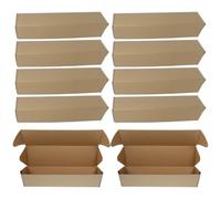 BESTonZON 10pcs Triangle Mailing Boxes 35x8x8cm Kraft Paper Storage Tubes for Moving and Transportation, Triangular Prism Cardboard Tubes for Blueprints Artworks Crafts and Posters