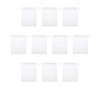 BESTonZON 10pcs White Non-Woven Fishing Cloth Bags Drawstring Bait Storage Sacks Lightweight Portable for Freshwater and Saltwater Fishing Shell Collecting