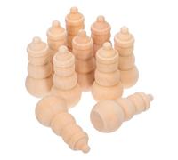 BESTonZON 10pcs Wooden Christmas Snowman Peg Dolls Unfinished Natural Wood DIY Craft Supplies for Painting Holiday Decor