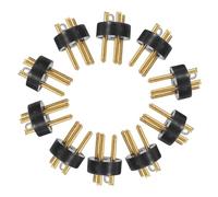 BESTonZON 10pcs Xlr Head Needle Amp Cable Amplifier Cable Three-core Microphone Plug Xlr Connector Plug Audio Devices Accessory Equipment Conversion Interface 3-pin Connector Metal Black