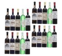 BESTonZON 12 Scale Mini Plastic Wine Bottles for Dollhouse Decor and Pretend Play