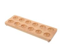 BESTonZON 12holes Wooden Egg Holder Tray Egg Storage Rack for Kitchen and Refrigerator Durable Anti-break Design Elegant Wood Texture for Safe Organization