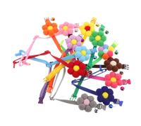 BESTonZON 12pcs Adjustable Cat Collar with Bell and Flower Charms Skin-friendly Soft Neckwear for Kitten and Puppy Lightweight Breakaway Design for Daily Wear and Holiday Outfits