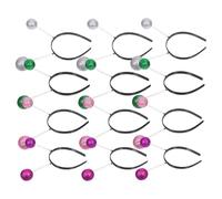 BESTonZON 12PCS Alien Headband Set with Spring Glitter Balls, Martian Antenna Hairband Party Accessories in Green, Silver, Pink, Purple - Halloween Masquerade Costume Headwear for Adults