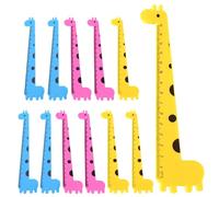 BESTonZON 12Pcs Cartoon Giraffe Plastic Rulers for, Students Measuring Rulers Multi-Function Scale, Adorable Novelty School Craft Tools, Random Color Designs for Classroom Use Random Color