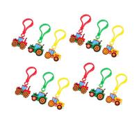 BESTonZON 12pcs Cute Farm Vehicle Keychains for Boys Birthday Party Favors Tractor Engineering Accessories for Classroom Prizes and Spring Harvest Season