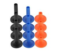 BESTonZON 12pcs Drum Cymbal Sleeves Plastic Set Cotton Pads, 5cm Blue + 6.2cm Black Orange, Cymbal Stand Replacement Parts for Drum Hardware and Practice Pad Accessories