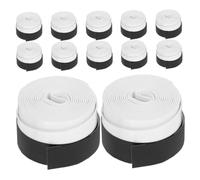 BESTonZON 12pcs Elastic Perforated Anti-slip Overgrip Tape for Tennis Badminton Pickleball Rackets White Rebound Boosting Flat Grip Net Design for Enhanced Stability and Control