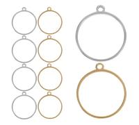 BESTonZON 12pcs Epoxy Pendant Frame Open Bezels for Resin Jewelry Pendants Necklace Bezel Blank Resin Jewelry Making