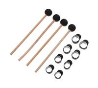 BESTonZON 12pcs Ethereal Drum Stick and Silicone Finger Protector Set, 21cm Drumsticks with Finger Sleeves for Percussion Practice and Musical Instrument Accessories in Drum Playing