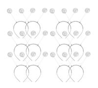 BESTonZON 12Pcs Glitter Silver Foam Ball Headband Boppers Martian Antenna Headbands Party Hair Accessories for Women Halloween Cosplay Headpiece
