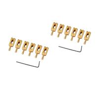 BESTonZON 12pcs Guitar Parts Brass Compensated Bridge Saddle Bass Guitar Bridge Saddle Wrench