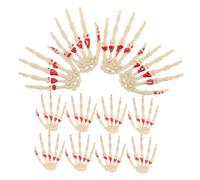 BESTonZON 12pcs Halloween Skeleton Hands Decorations Realistic Severed Plastic Hand Props for Haunted House Graveyard Outdoor Decor Spooky Party Favors