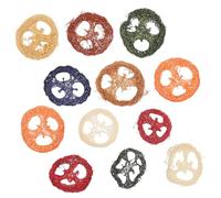 BESTonZON 12pcs Loofah Chew for Rabbits Hamsters Guinea Pigs and Small Pets Natural Organic Material Vibrant Colors Teeth Cleaning and Gum Massage Large Medium for Boredom Random Color