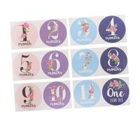 BESTonZON 12pcs Milestone Sticker Set Monthly Sticker for Newborn Boy Girl Belly Creative Photo Prop for Newborn Photography
