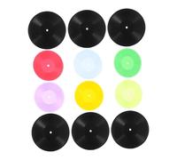 BESTonZON 12pcs Miniature Vinyl Record Models Realistic Dollhouse Decoration for Collectors DIY Tiny Music Props Desktop Ornament