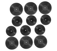 BESTonZON 12pcs Miniature Vinyl Records Doll House Accessories Realistic Tiny Phonograph Record Models Vintage Black and Medium for Mini House Decoration and DIY Craft