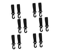 BESTonZON 12pcs Non-Slip Stroller Hooks for Baby Carriage Accessories Universal Stroller Hanger Clips Black for Shopping Bags and
