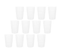 BESTonZON 12Pcs Plastic Toothbrush Holder Cups, White Bathroom Tumblers | Reusable Mouthwash Cups, Minimalist Stylish Design, Easy to Handle, See Contents Inside, for Home Use