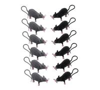 BESTonZON 12pcs Realistic Plastic Fake Mice Creepy Rat Props for Halloween Decoration and April Fools Prank Portable Lifelike Mouse Models for Scary Party Entertainment