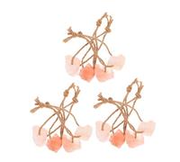 BESTonZON 12pcs Salt Licking Bricks Salt Blocks on Rope Rabbit Lick Licking Blocks Alpaca Goat Hanging Rope Rabbit Deer Mineral Beige