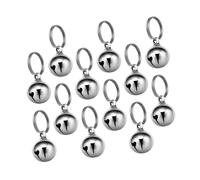 BESTonZON 12pcs Silver Pet Necklace Bells Jingle Bell Charms for Cat Dog Collars Festive DIY Decoration Accessories for Small Animals Holiday Party Charm