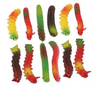 BESTonZON 12pcs Simulation Crawling Stuffer Outdoor Bunny Food Crawling Spiders Hamster Chew Guinea Worms Critter Halloween Rat Hamster Cages Plastic