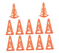 BESTonZON 12pcs Soccer Training Cones with Stable Base Lightweight Hollow Plastic Marker for Football Agility Drills Enhanced Visibility Orange Field Markers for Basketball Skating Practice