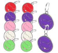 BESTonZON 12pcs Stainless Steel Pet Id Tags for Cats Durable Round Custom Engraved Kitten Pendants Lightweight Wear Resistant Suitable for All Cat Collars Random Color