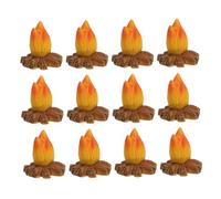 BESTonZON 12Pcs Tiny Campfire Models for Dollhouse and Micro Landscape Interactive DIY Creativity Realistic Flame Appearance Space Saving Design