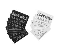 BESTonZON 12PCS Waterproof Bathroom Labels for Shampoo, Conditioner, Hand Soap, and Dish Soap Bottles, Oil-Resistant Dispenser Stickers for Glass and Plastic Containers, White and Black