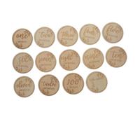 BESTonZON 12pcs Wooden Cards Photo Props for Boy Girl Safe and Smooth Design for Recording First Year Memories
