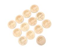 BESTonZON 13pcs Shooting Props Birth Cards Presents Gender Milestone Marker Discs Photo Monthly Milestone Card The Wooden Newborn Commemorate Blocks