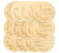 BESTonZON 14pcs Cards Monthly Wood Discs for Newborn Photography Memory Keepsakes and Growth Tracking Parents