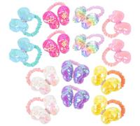 BESTonZON 14pcs Glitter Hair Ties For Baby Girls - Elastic Rubber Bands Scrunchies Toddler Girls Sequin Sparkle Butterfly Ponytail Holders Hair Accessories