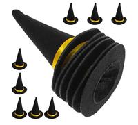 BESTonZON 14pcs Miniature Felt Witch Hats for DIY Crafts Black Mini Top Hats Wine Bottle Toppers Tiny Doll Headwear for Halloween Party Decorations and Craft Projects